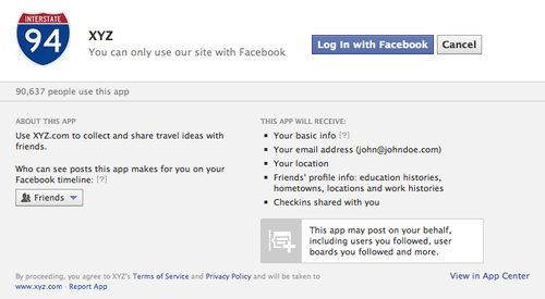 XYZ.com permission request